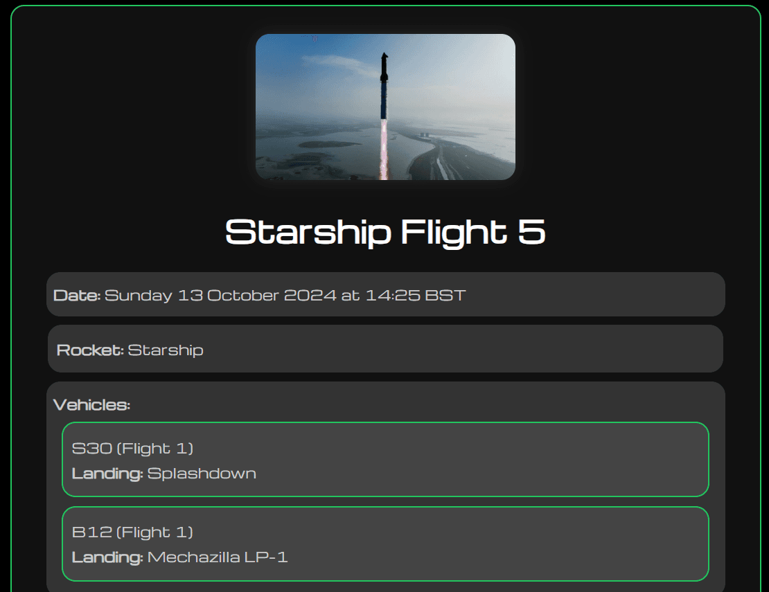 Launch Info
